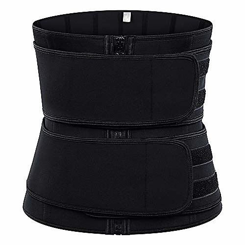 

waist trainer women - waist cincher trimmer - slimming body shaper belt - sport girdle belt black