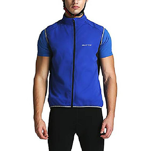 

Men's fluorescent green Black Blue Solid Color Bike Jersey Top Breathable Quick Dry Reflective Strips Sports Clothing Apparel / Athleisure / Sweat-wicking