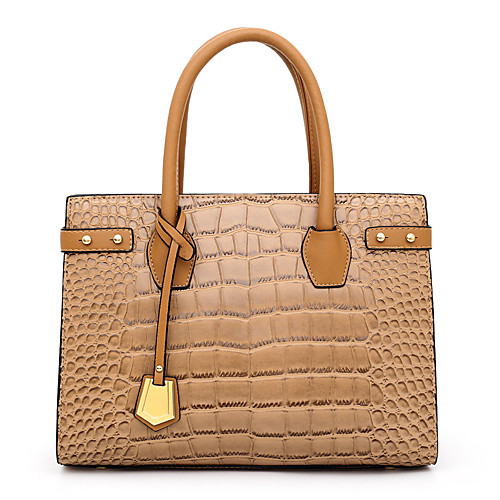 

Women's Bags PU Leather Satchel Top Handle Bag Zipper Daily 2021 Handbags Black Red Yellow Khaki