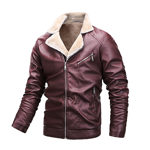 

Men's Solid Colored Fall & Winter Jacket Regular Daily Coat Tops Black