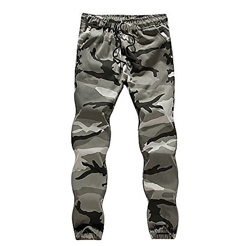 

mens casual pants jogger camo sportwear baggy harem slacks trousers sweatpants(4xl, gray)