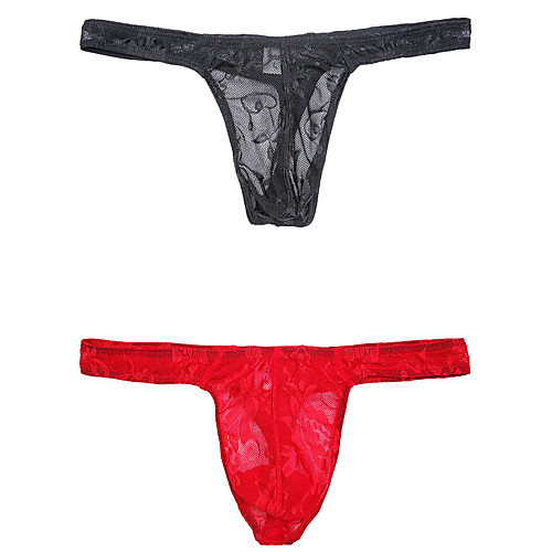 

Men's 2 Piece Basic G-string Underwear - Normal Low Waist Multi color M L XL