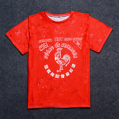 

sriracha hot sauce adult unisex sriracha bottle label light weight crew t-shirt 2xl red heather