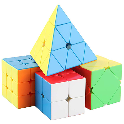 

Speed Cube Set 4 pcs Magic Cube IQ Cube 222 333 Speedcubing Bundle 3D Puzzle Cube Stress Reliever Puzzle Cube Stickerless Smooth Office Desk Toys Pyramid Megaminx Skew Kid's Adults Toy Gift