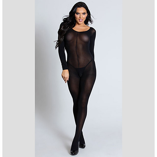 

Women's Mesh Bodysuits Nightwear Solid Colored White / Black / Beige One-Size