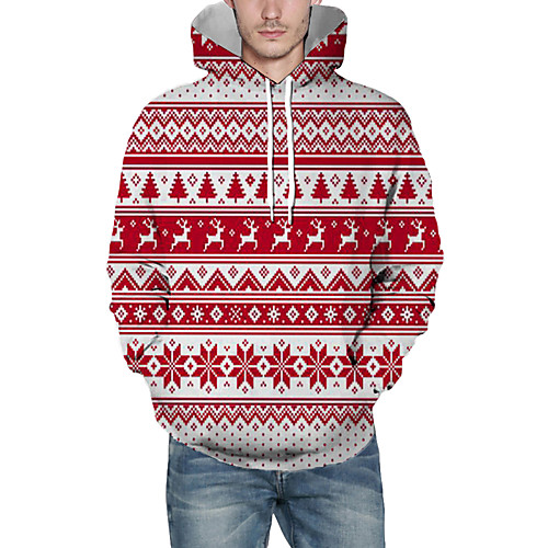 

Men's Pullover Hoodie Sweatshirt Lines / Waves Graphic 3D Christmas Daily 3D Print Christmas Hoodies Sweatshirts Red