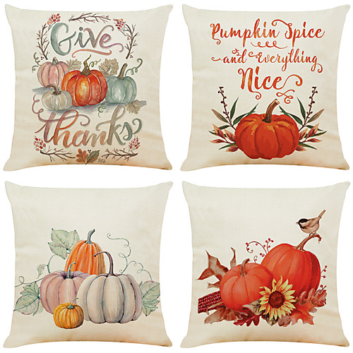 

Cushion Cover 4PC Linen Soft Decorative Square Throw Pillow Cover Cushion Case Pillowcase for Sofa Bedroom 45 x 45 cm (18 x 18 Inch) Superior Quality Mashine Washable