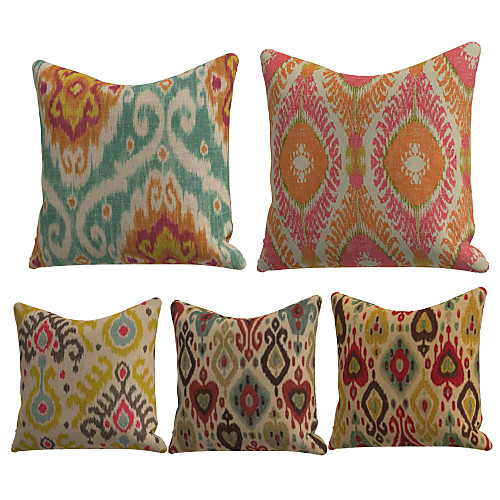 

Cushion Cover 5PC Linen Soft Decorative Square Throw Pillow Cover Cushion Case Pillowcase for Sofa Bedroom 45 x 45 cm (18 x 18 Inch) Superior Quality Mashine Washable