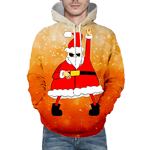 

Men's Pullover Hoodie Sweatshirt Print Graphic 3D Christmas Daily 3D Print 3D Print Christmas Hoodies Sweatshirts Orange