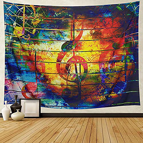 

colorful music tapestry ethnic musical note tapestry wall hanging psychedelic bohemian mandala wall tapestry decor bedroom living room dorm