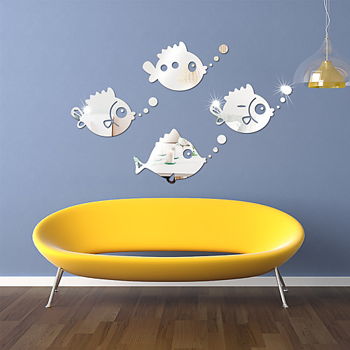 

Bubble Fish Animals Wall Stickers Mirror Wall Stickers Decorative Wall Stickers Acrylic Home Decoration Wall Decal Wall Decoration 1pc 5032.1cm