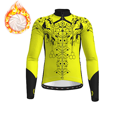 

21Grams Men's Long Sleeve Cycling Jersey Winter Fleece Yellow Red Blue Bike Jersey Top Mountain Bike MTB Road Bike Cycling Fleece Lining Breathable Warm Sports Clothing Apparel / Stretchy / Quick Dry
