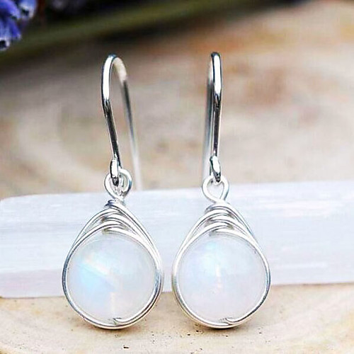 

Women's Opal Hanging Earrings Chandelier Fruit Korean Fashion Earrings Jewelry Silver For Party Evening Date 1 Pair