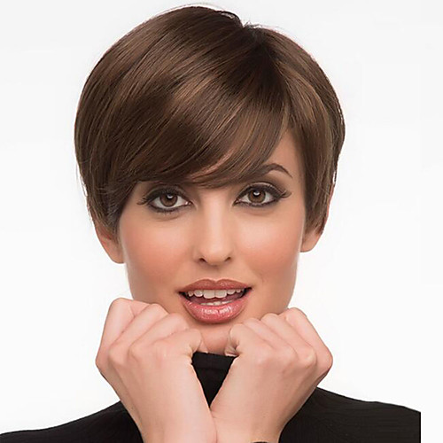 

Synthetic Wig Straight Bob Wig Short Brown Synthetic Hair Women's Fashionable Design Highlighted / Balayage Hair Exquisite Brown