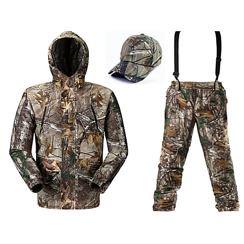 

Men's Hiking Softshell Jacket Camouflage Hunting Jacket with pants hats Military Tactical Jacket Outdoor Thermal Warm Windproof Fast Dry Quick Dry Autumn / Fall Winter Spring Clothing Suit