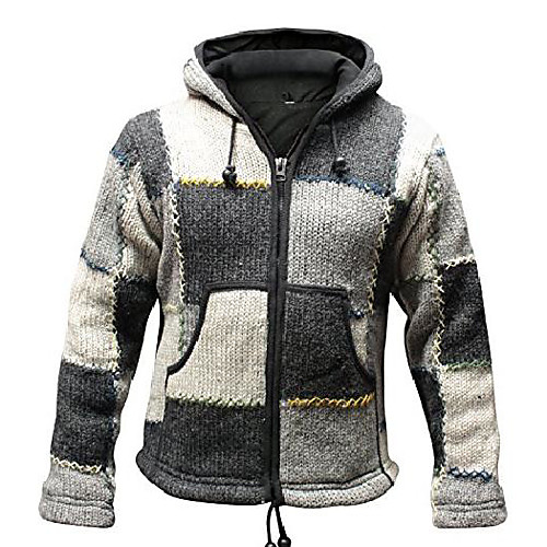 

Men's N / A Spring & Fall Peaked Lapel Sweater Coat Regular School Wear Coat Tops Gray