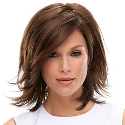 

Synthetic Wig Straight Asymmetrical Wig Medium Length Light Brown Dark Brown Synthetic Hair Women's Fashionable Design Classic Exquisite Dark Brown Light Brown