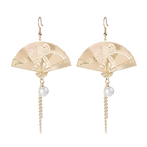 

Women's Drop Earrings Earrings fan earrings Fashion Vintage Fashion Earrings Jewelry Gold For Gift Vacation 1 Pair