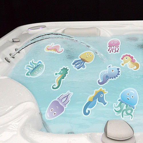 

Cartoon Marine Life Bathtub Waterproof Stickers Children's Educational Animal Digital Decoration Bathtub Non-slip Stickers 10Pcs 10.811cm