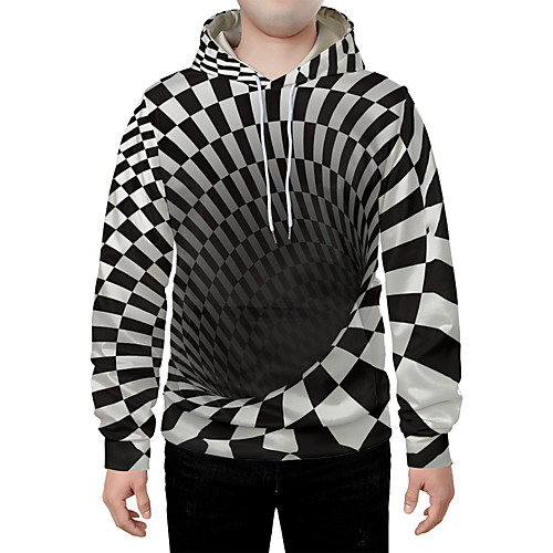 

Men's Plus Size Pullover Hoodie Sweatshirt Graphic 3D Front Pocket Round Neck Daily Weekend 3D Print 3D Print Hoodies Sweatshirts Long Sleeve Black
