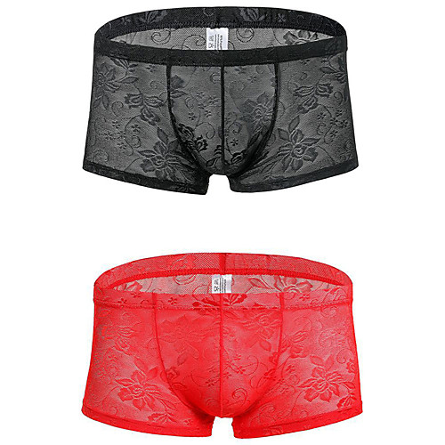 

Men's 2 Piece Basic Boxers Underwear - Normal Low Waist Multi color M L XL