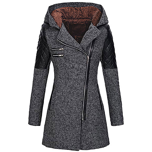 

women's winter thicken jacket cotton coat with removable hood black