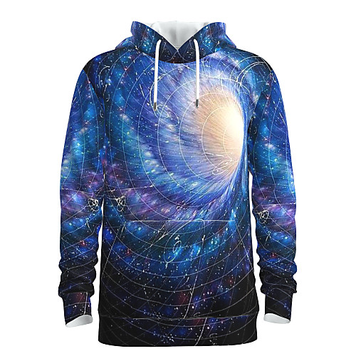 

Men's Pullover Hoodie Sweatshirt Universe Graphic 3D Front Pocket Daily 3D Print 3D Print Casual Hoodies Sweatshirts Blue