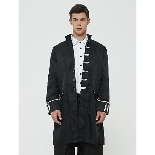 

Plague Doctor Steampunk Gothic Style Retro Vintage Punk Punk & Gothic Stand Collar Coat Frock Coat Men's Costume White / Black / Purple Vintage Cosplay Party Long Sleeve