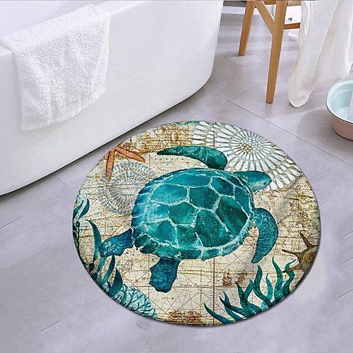 

Turtles In The Ocean Round Mat Carpet Door Mat Bedroom Living Room Carpet Study Room Carpet Kitchen Bathroom Anti-slip Mat