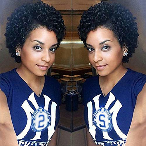 

short afro wig natrual black kinky curly wigs for black women synthetic heat resistant cosplay wig with wig cap