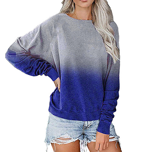 

Women's Pullover Sweatshirt Tie Dye Daily Casual Hoodies Sweatshirts Loose Blue Wine Fuchsia