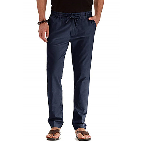 

men's jogging pants with stripes stretch sportswear light summer outdoor pants hiking trekking long trekking pants men outdoor pants navy blue 34