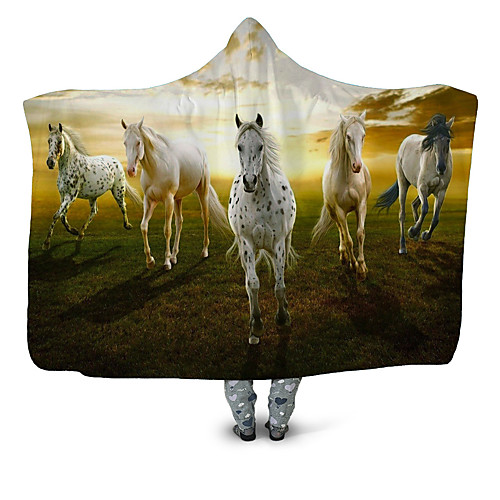 

Horse Print Comfort Luxury Faux Fur Throw Blanket - Ultra Soft and Fluffy - Plush Throw Blankets for Couch Bed and Living Room - Fall Winter and Spring