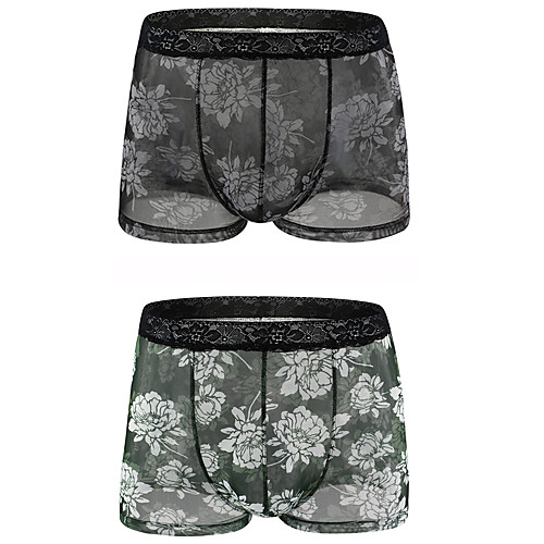 

Men's 2 Piece Print Boxers Underwear - Normal Low Waist Multi color M L XL