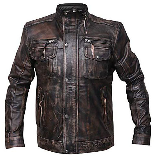 

distressed goatskin biker vintage style motorcycle jacket