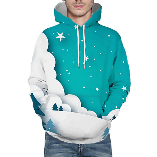 

Men's Pullover Hoodie Sweatshirt Print Graphic 3D Christmas Daily 3D Print 3D Print Christmas Hoodies Sweatshirts Light Green