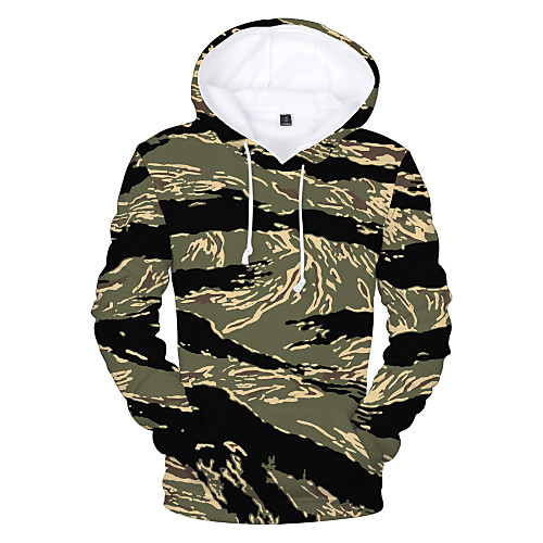 

Men's Hoodie Outdoor Warm Soft Outdoor Casual Fall Winter Spring Camo Top Polyester Long Sleeve Camping / Hiking Hunting Fishing Camouflage Blue Grey