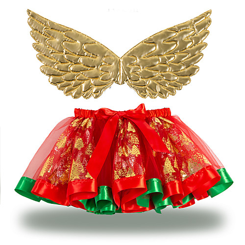 

Princess Cosplay Costume Costume Girls' Movie Cosplay Tutus New Year's Golden Silver Skirt Wings Christmas Halloween Carnival Polyester / Cotton Polyester