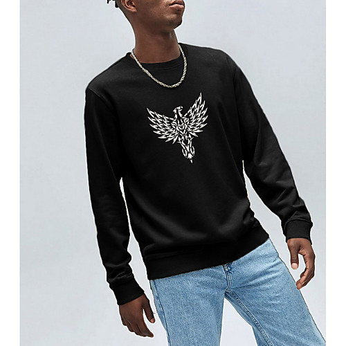 

Men's Pullover Sweatshirt Graphic Round Neck Basic Hoodies Sweatshirts Long Sleeve Black Wine Beige