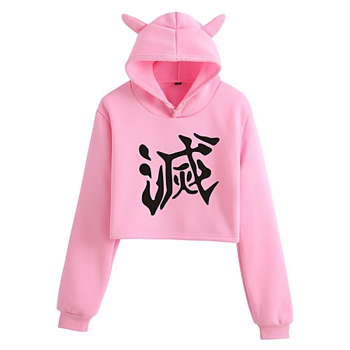 

Inspired by Cosplay Demon Slayer Kamado Nezuko Hoodie Crop Top Hoodie Polyster Top For Women's