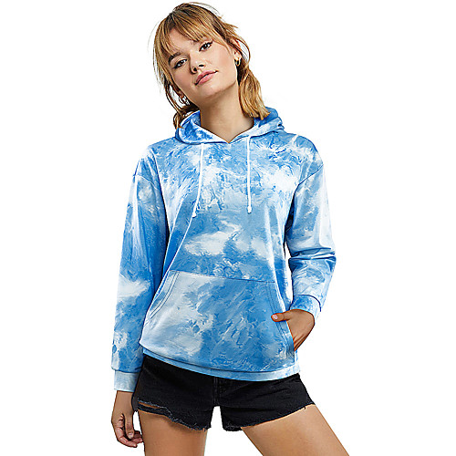 

Women's Pullover Hoodie Sweatshirt Tie Dye Front Pocket Daily Casual Hoodies Sweatshirts Loose Blue Green