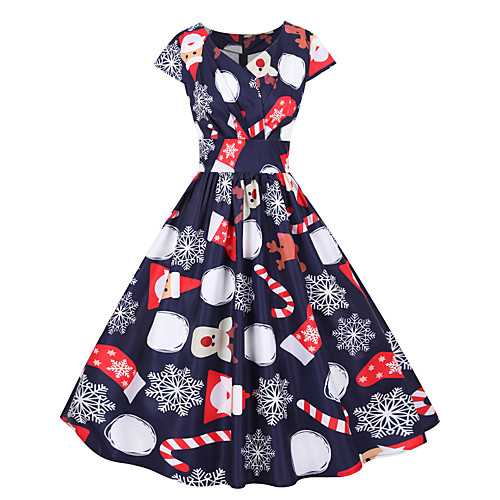 

Santa Claus Party Costume Women's Adults' Leisure Christmas Christmas Polyester Dress