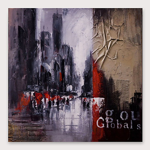 

Oil Painting Hand Painted Square Abstract Modern Stretched Canvas