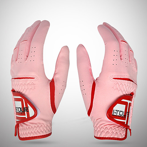 

Golf Glove Golf Full Finger Gloves Women's Anti-Slip UV Sun Protection Breathable Microfiber Training Outdoor Competition Pink / Sweat wicking