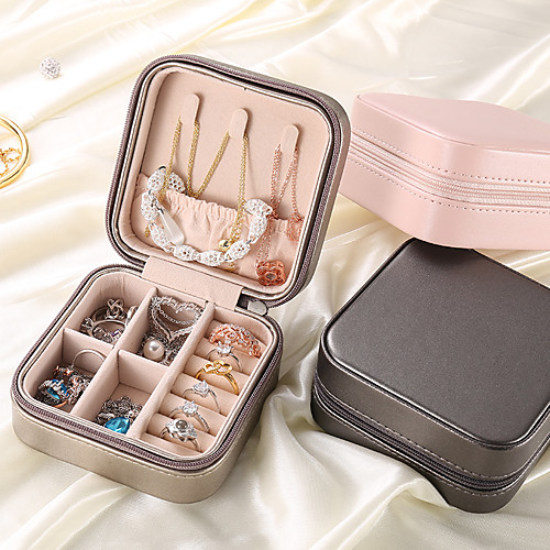 

Multifunctional Jewelry Box Transparent Storage Ring Display Lady Case Portable Organizer