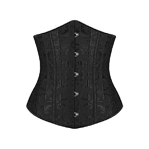 

women's 24 steel boned underbust corset waist training cincher shaper (l, black)