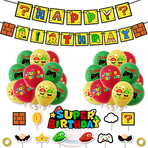 

Party Balloons 34 pcs Happy Birthday Party Supplies Latex Balloons Banner Boys and Girls Party Birthday Decoration 12 Inch for Party Favors Supplies or Home Decoration