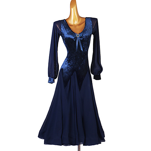 

Ballroom Dance Dress Bow(s) Women's Performance Long Sleeve Spandex