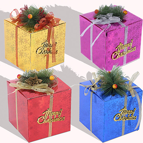 

Christmas Toys Ornaments Christmas Gift Boxes Present Boxes Handmade Decoration Party Favors Paper 4 pcs Kid's Adults Christmas Party Favors Supplies