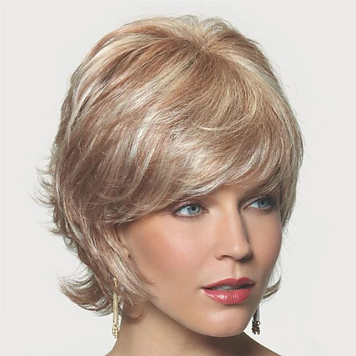 

Synthetic Wig Curly Asymmetrical Wig Blonde Short Brown Blonde Synthetic Hair Women's Fashionable Design Exquisite Comfy Blonde Brown